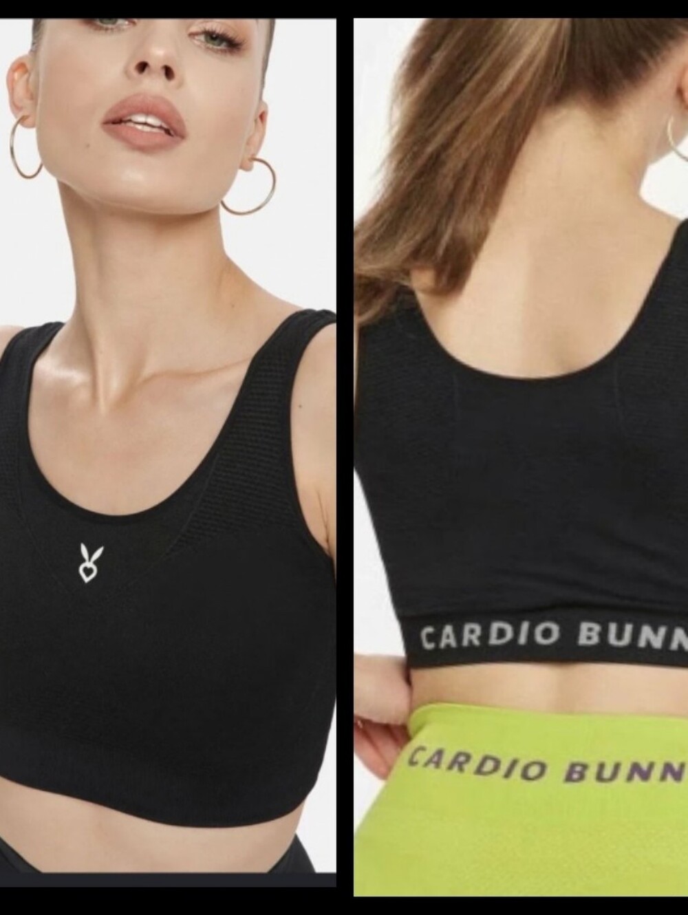 Athletic Sports Bra Black Stretch Activewear Small Removable Pads